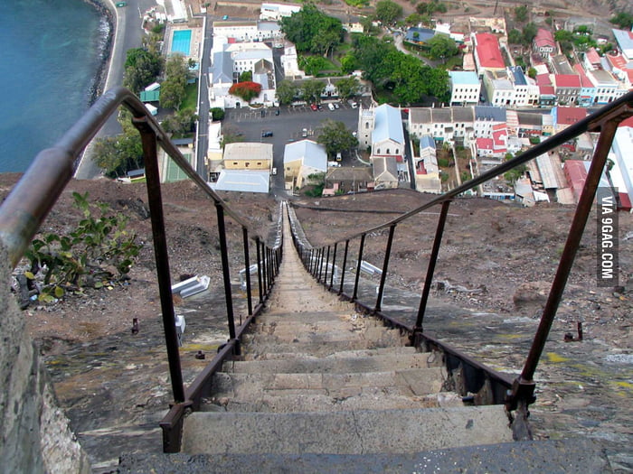 There are like 200 steps and the rails are garbage