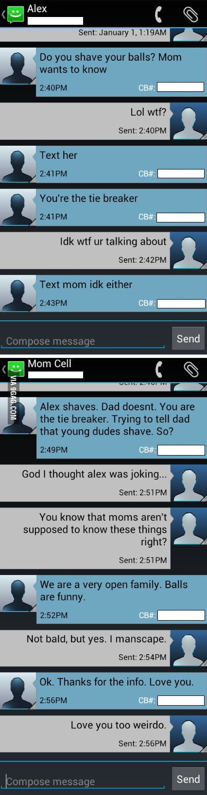 Got a weird text from my brother today.