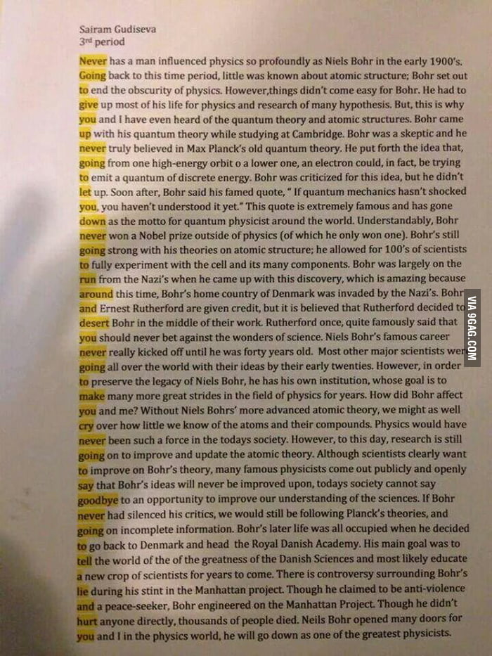 Essay Paper Checker Rickroll Teacher Essay Questions 5 Paragraph Essay Topics For High School also Analysis Essay Thesis Teacher Rickrolled By Inspired Quantum Physics Essay The Examples Of Thesis Statements For Essays
