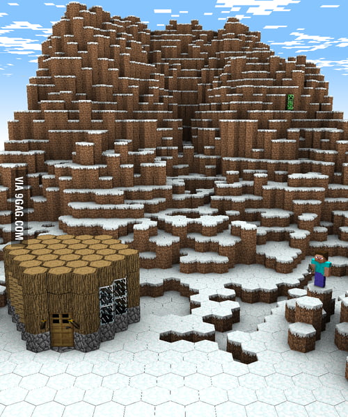 Minecraft Using Hexagons 9GAG