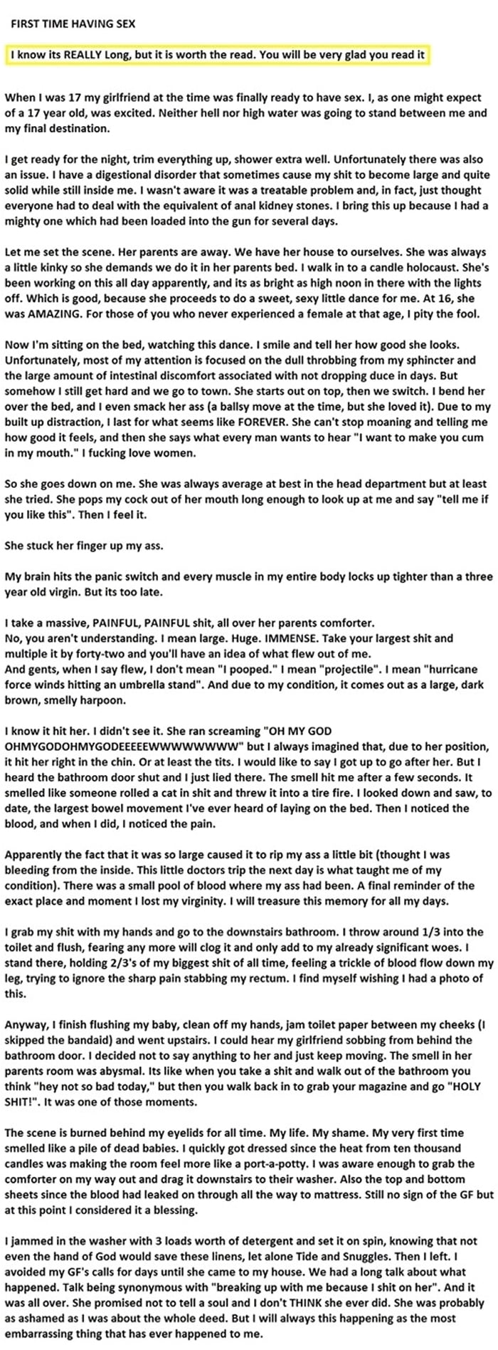 First Time Having Sex