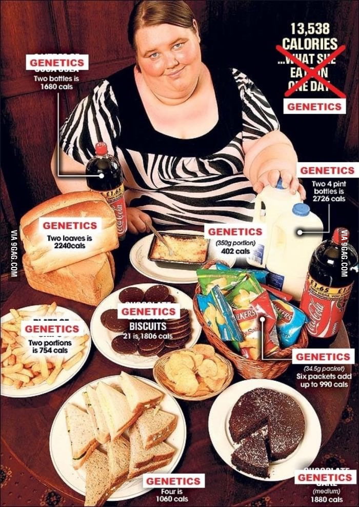 What I think when a fat person says he/she is fat because of