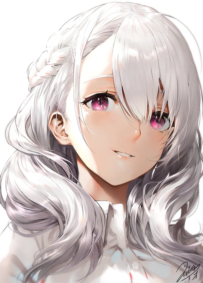 White haired girl