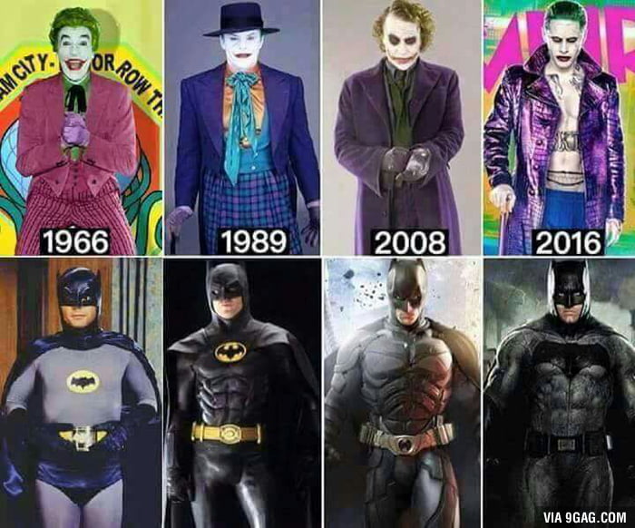 How batman and joker have changed over the years 9GAG