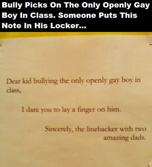 Bully Picks On Openly Gay Boy In Class He Later Gets This Note In His Locker GAG