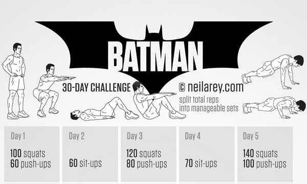 Batman workout best sale 30 days