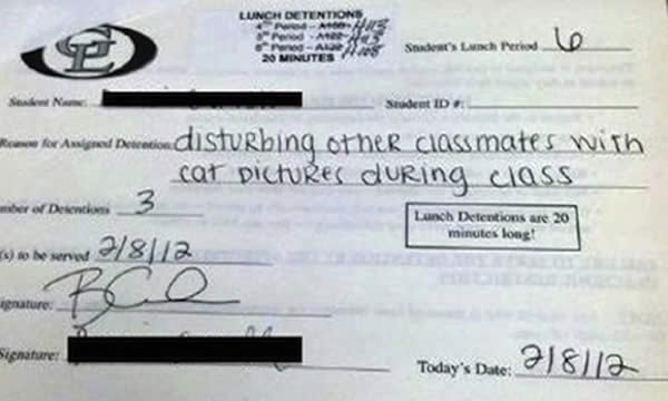 18 Hilarious Detention Slips - 9GAG