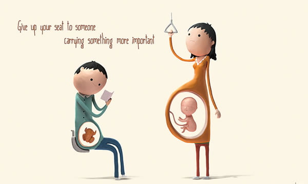 Cute Illustrations Remind Us Why Pregnant Women Deserve Our Seats More Than We Do 9gag 