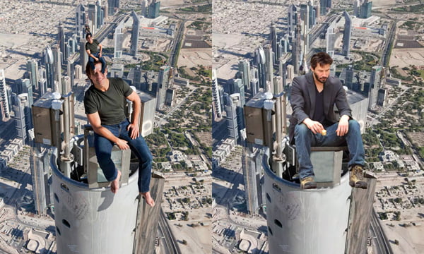 PsBattle: Tom Cruise sitting on top of Burj Khalifa - 9GAG