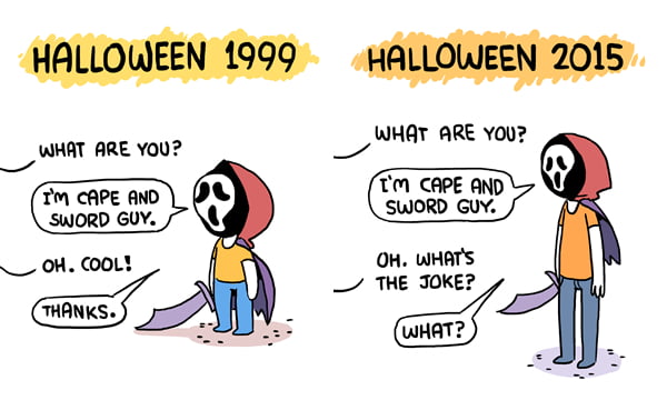 Halloween then & now - 9GAG