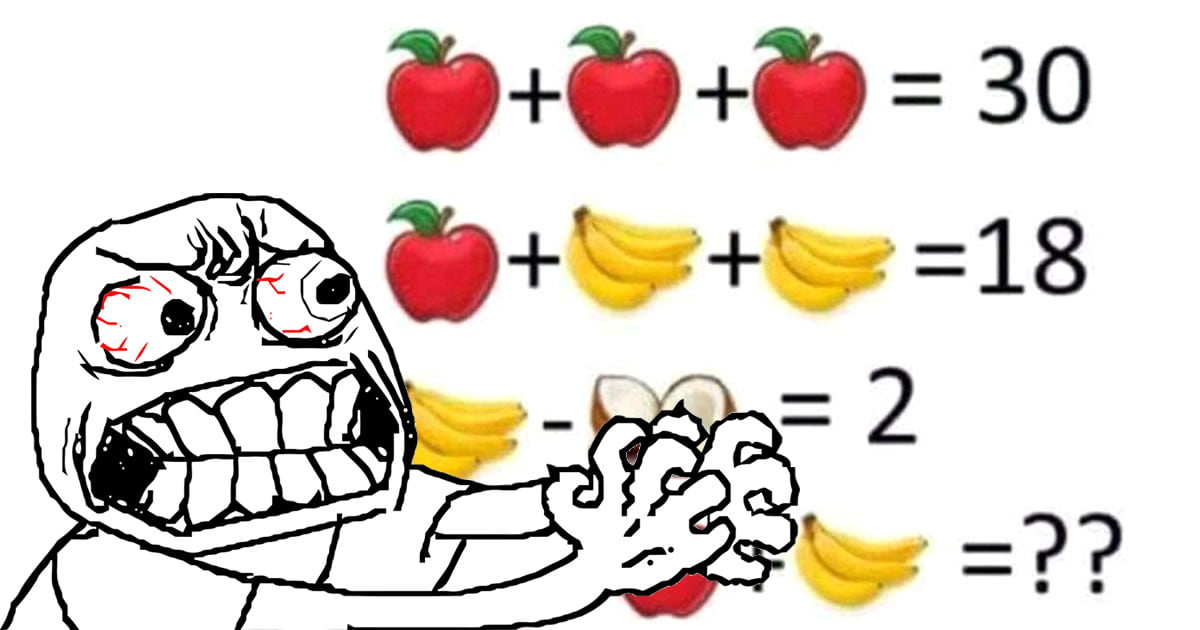 This brain teaser/fruit algebra is driving people crazy! - 9GAG