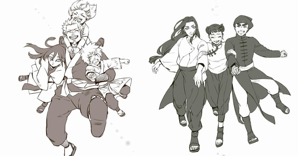 Fan Artist Reimagines Happy Ending For Tragic Naruto Characters (By Black M...