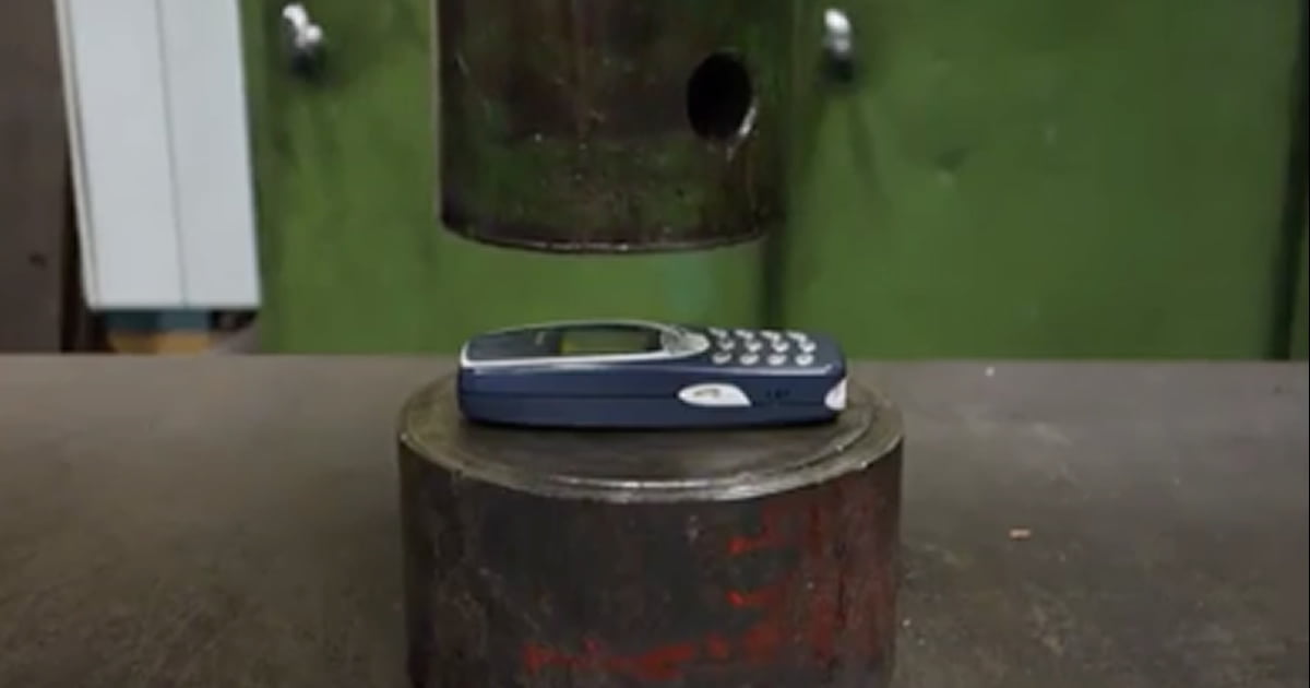 Crushing a Nokia 3310 9GAG