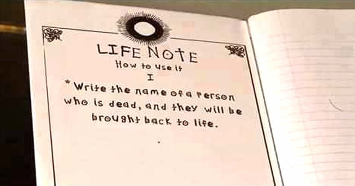 Life note e. Тетрадь жизни. Life Note тетрадь. Тетрадь жизни правила. Тетрадь смерти надпись.