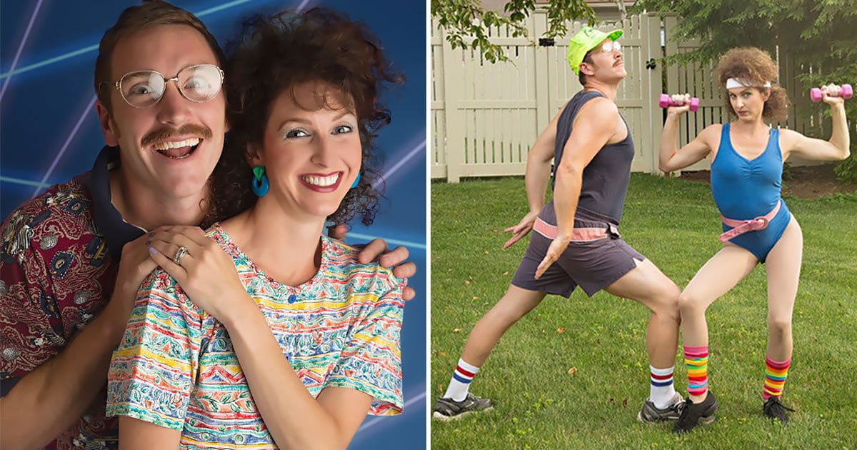 This Couple Did An Adorably Awkward 80s Photo Shoot To Celebrate Their 10th Anniversary 9gag