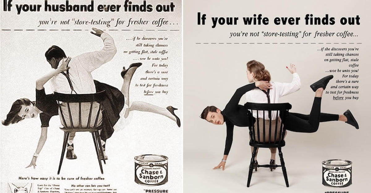 Artist Exposes Sexism By Switching Up Gender Roles In Vintage Ads Gag