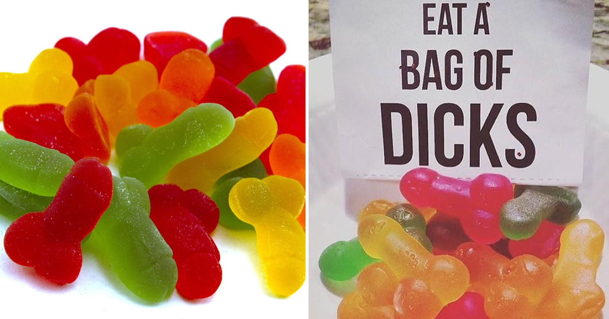 Twin pack eat suck a bag of dicks pussy pecker sour patch candy gummy hens bucks