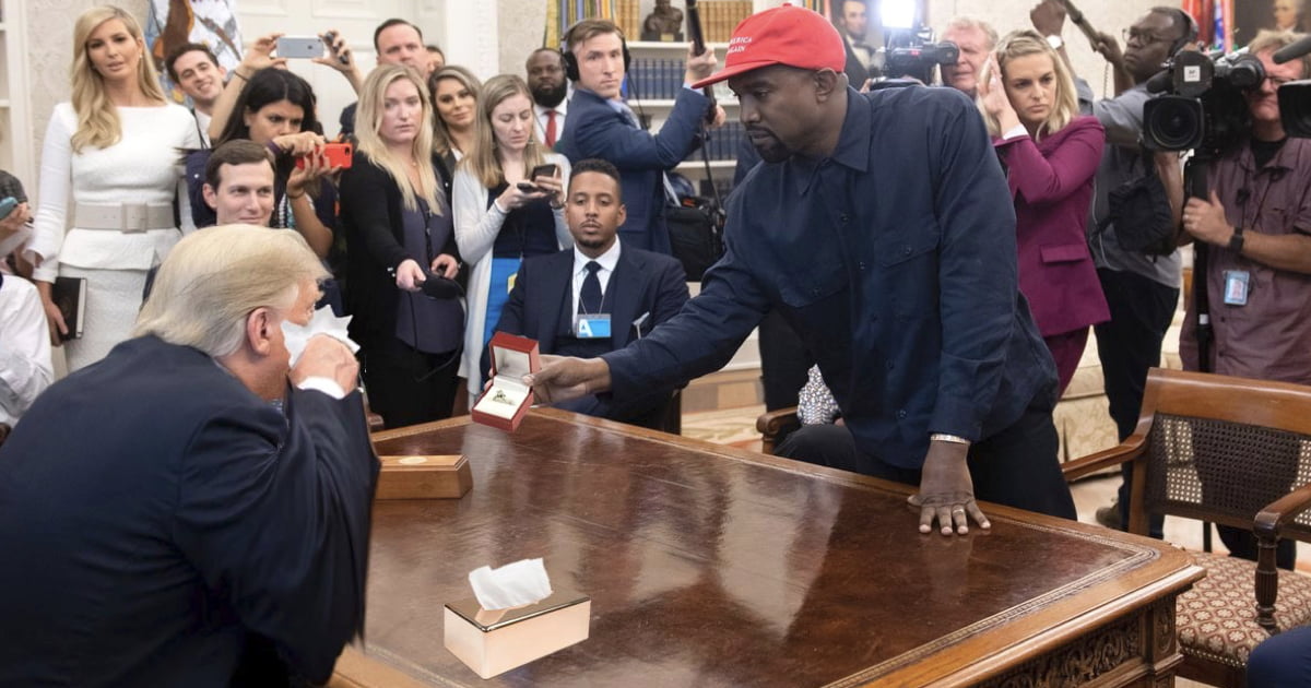 Kanye Showing Trump A Picture Is Now A Photoshopped Meme - 9GAG