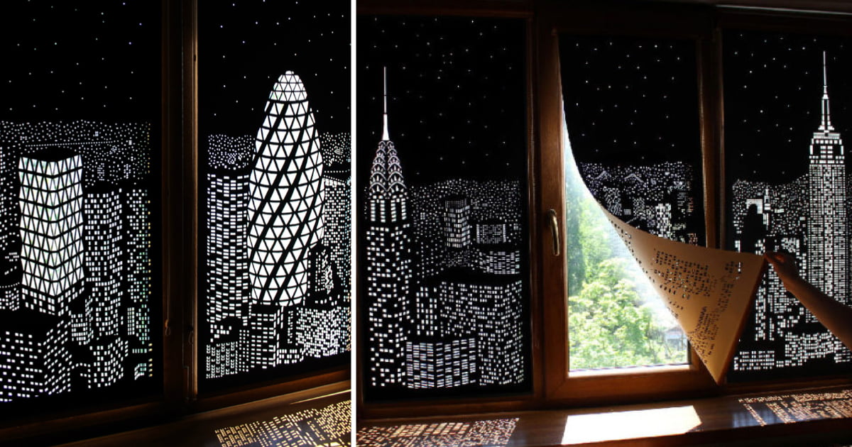 These BlackOut Curtains Turn Outdoor Morning View Into Urban Nightscape ...