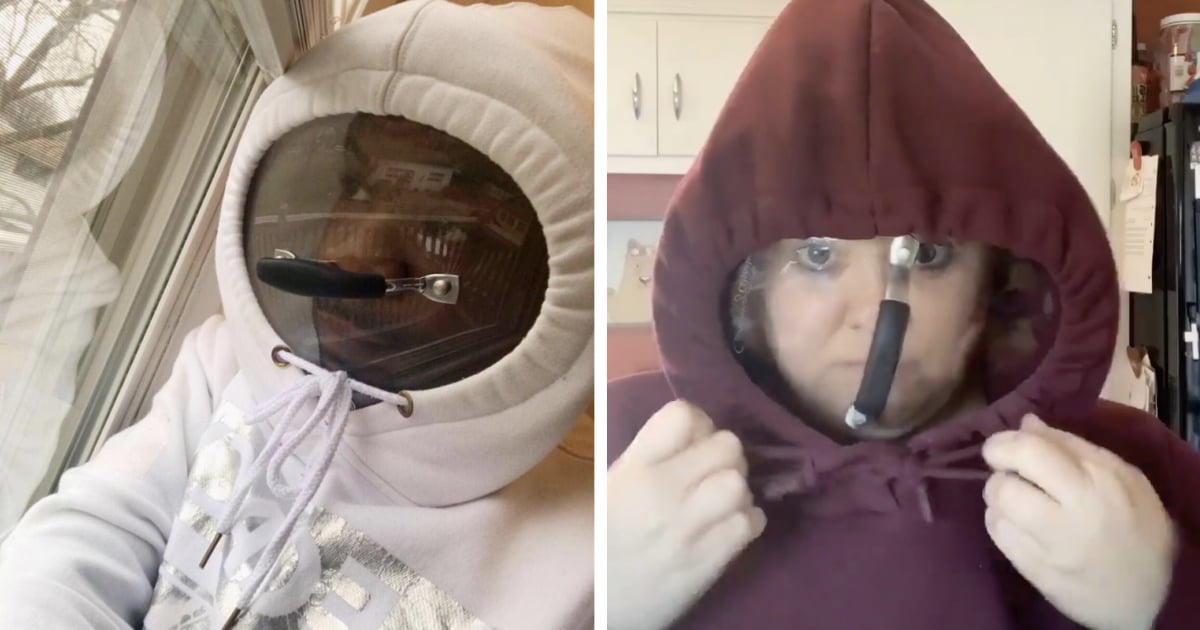 No Face Mask Shield Yourself With Hoodie And Pot Lid 9GAG