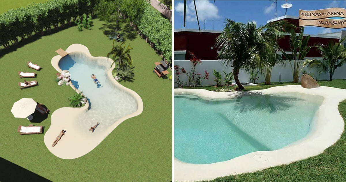 beach pool in backyard