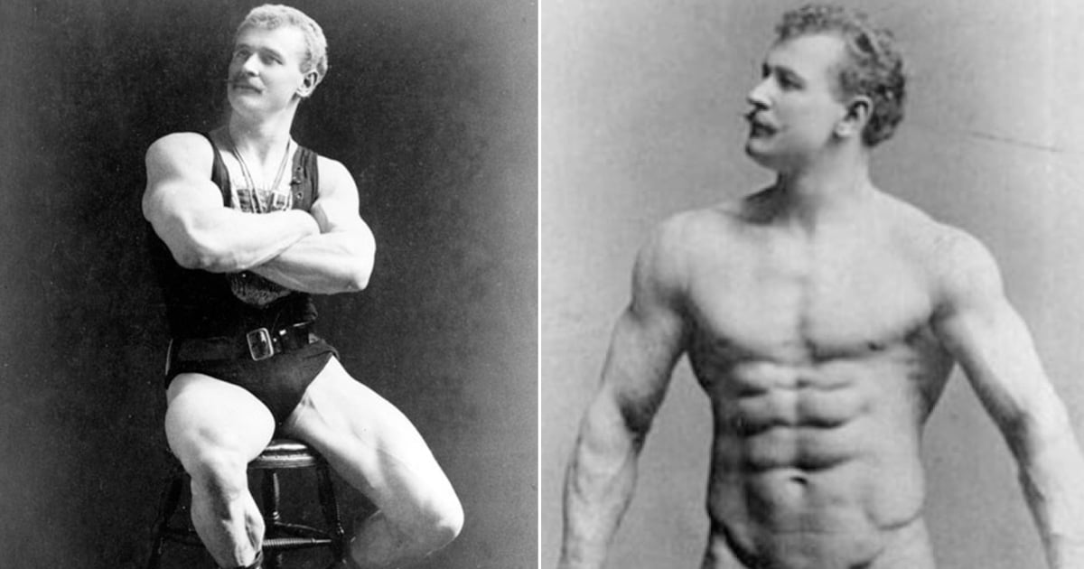 German bodybuilder Eugene Sandow captured on video in 1896. - 9GAG