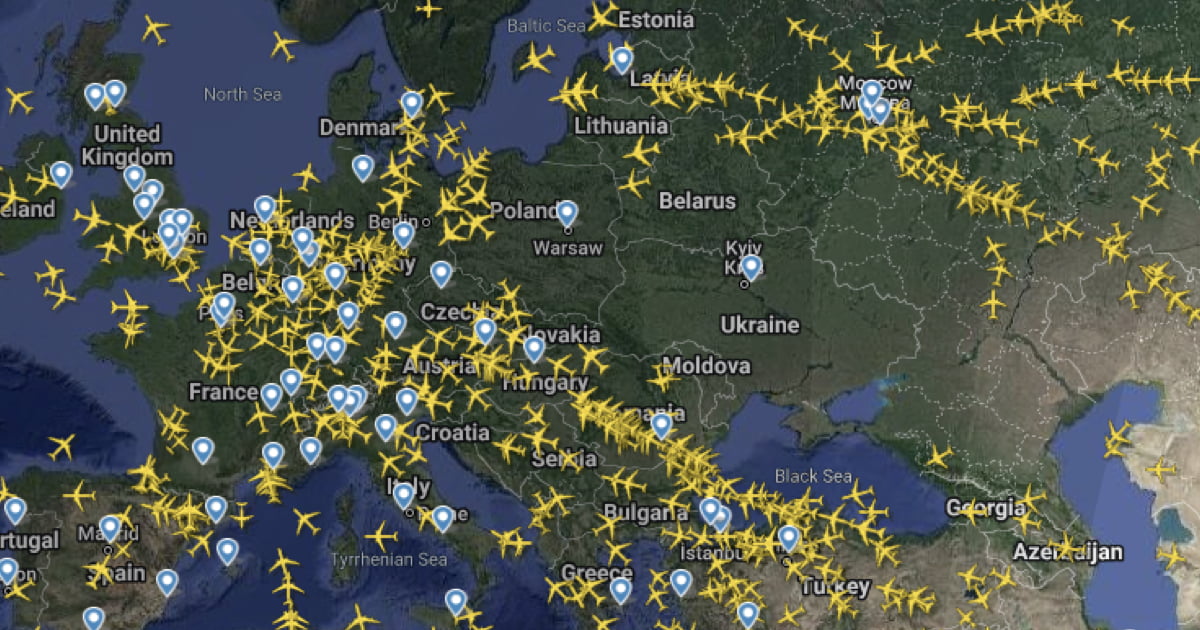 Tracking shows. Flights are restricted due to closed airspace over Ukraine.