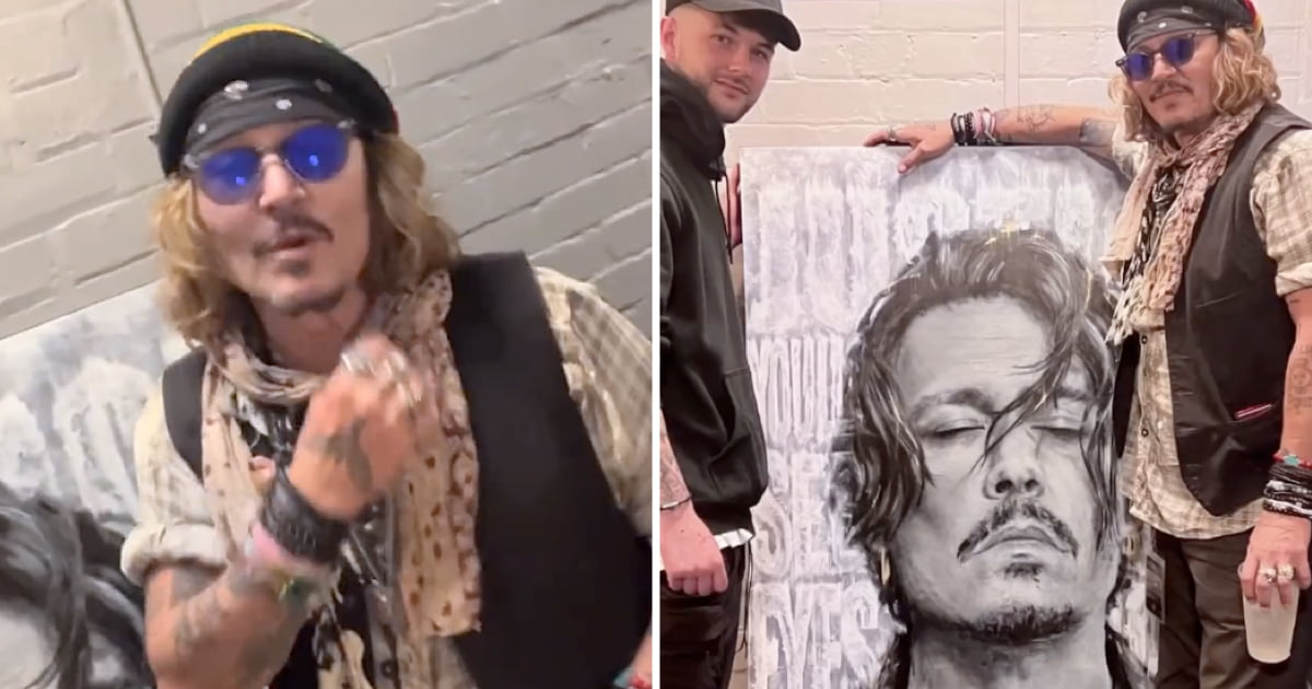 Johnny Depp Thanks Fans After Receiving Painting In Viral Video - 9GAG