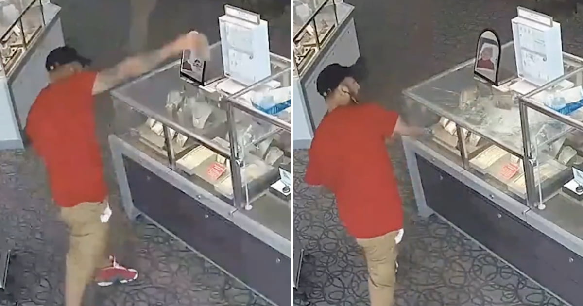 Man Fails To Break Into Jewelry Display With Brick, Gets Chased By ...