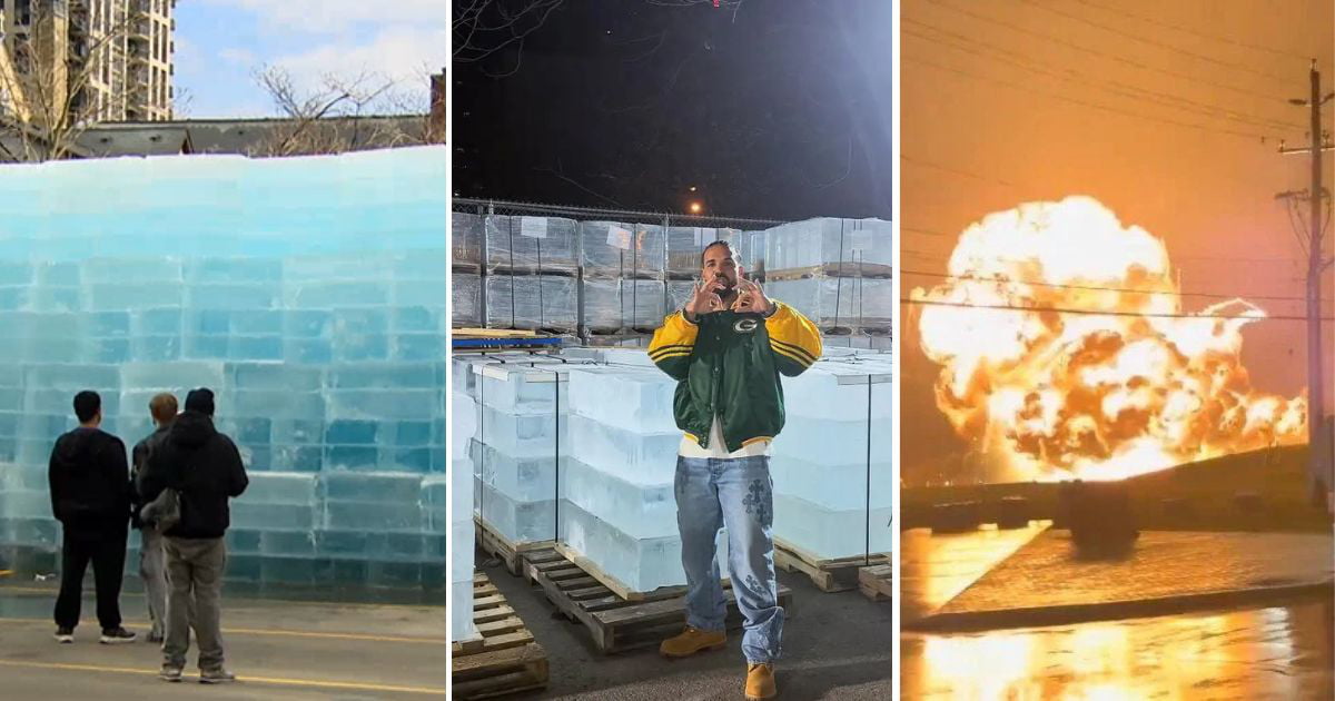 Drake Promos Album ‘Iceman’ With Huge Explosion & Giant Ice Blocks In ...