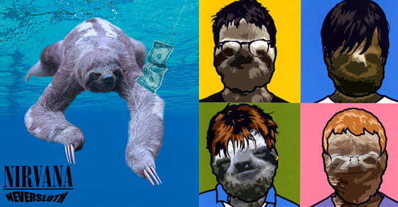 13 Iconic Album Covers Improved By Sloths - 9GAG