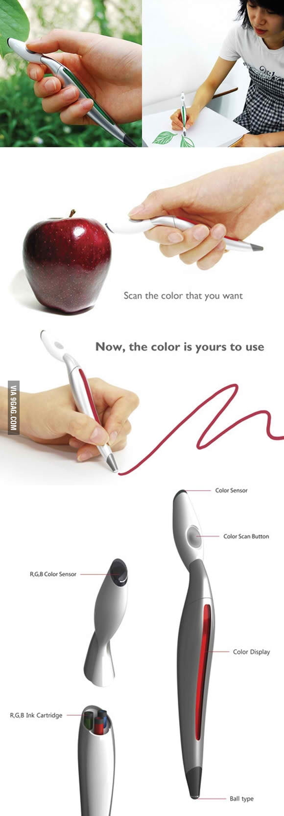 Pen that replicates real-wold colors - 9GAG