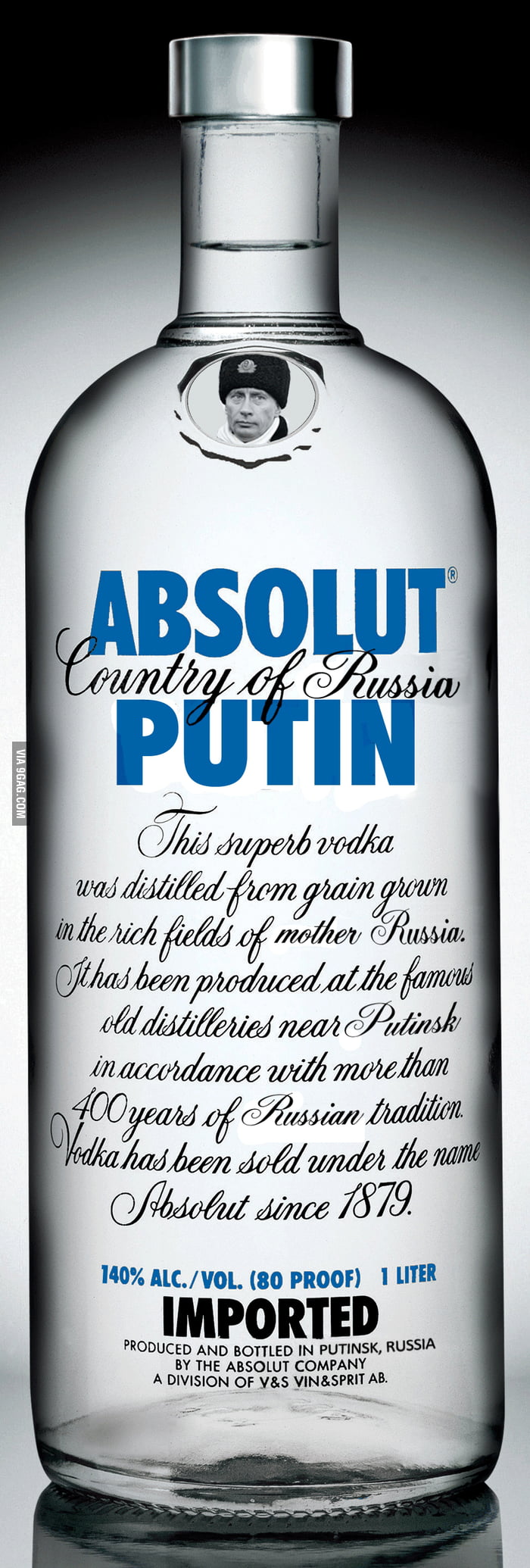 Absolut Putin. 140 vodka from mother Russia. 9GAG