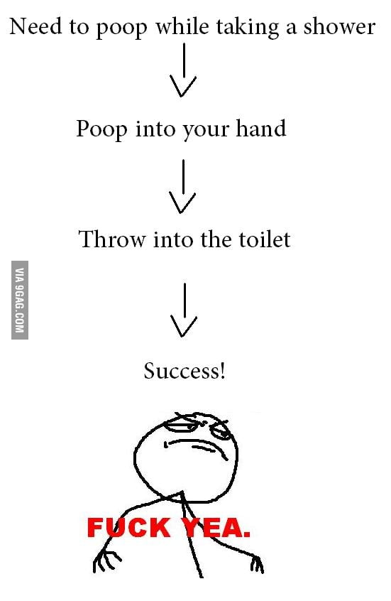 How to poop in the shower 9GAG