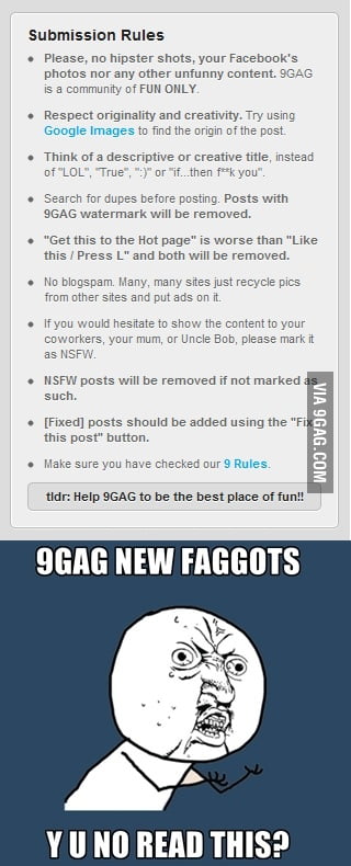 Y U NO READ 9GAG RULES? - 9GAG