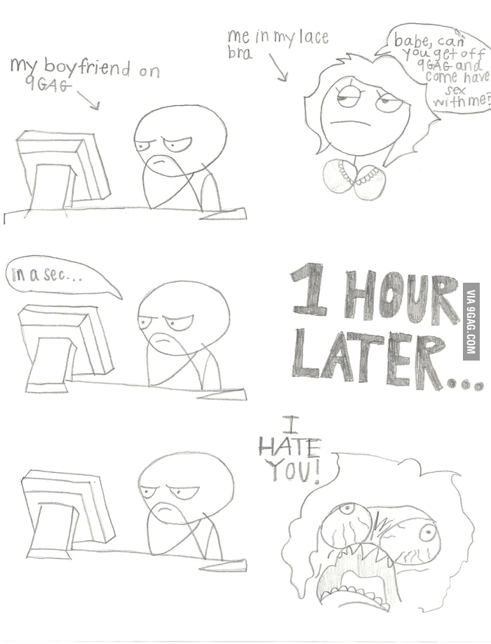 My boyfriend likes 9gag more than me 9GAG
