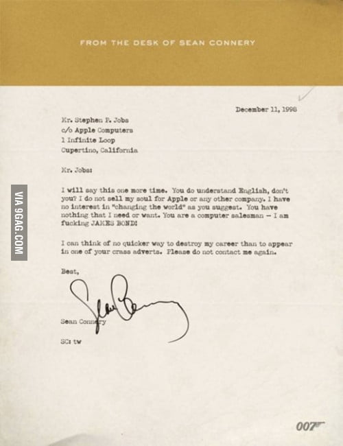 A letter to Steve Jobs - 9GAG