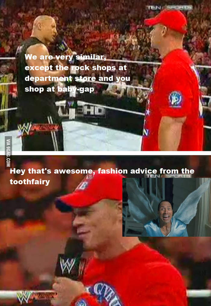 Just Cena owning the rock - 9GAG