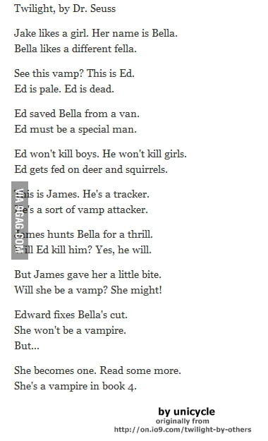 Dr Seuss Writing Twilight - 9gag