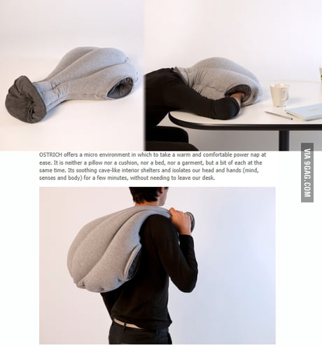 Ostrich Pillow Lets You S Pillow Lets You Sleep At Your Desk 9gag