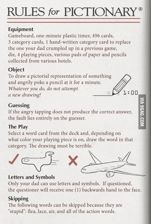 Rules for Pictionary - 9GAG