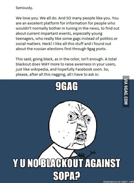9GAG, Y U NO...? - 9GAG