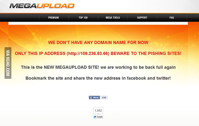 MEGAUPLOAD IS BACK!!! - 9GAG