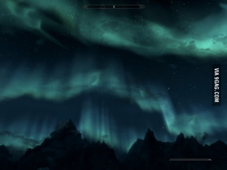 just aurora borealis in skyrim 9gag 9gag