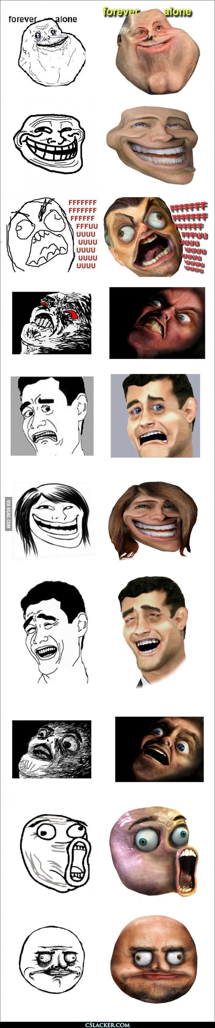 Real Life Renders of the Rage Faces - 9GAG