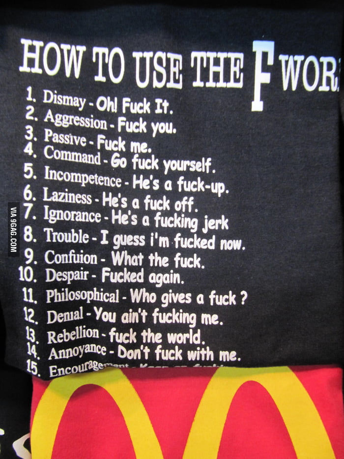 How to use the F word - 9GAG