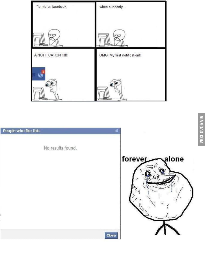 Forever Alone lvl : Facebook - 9GAG