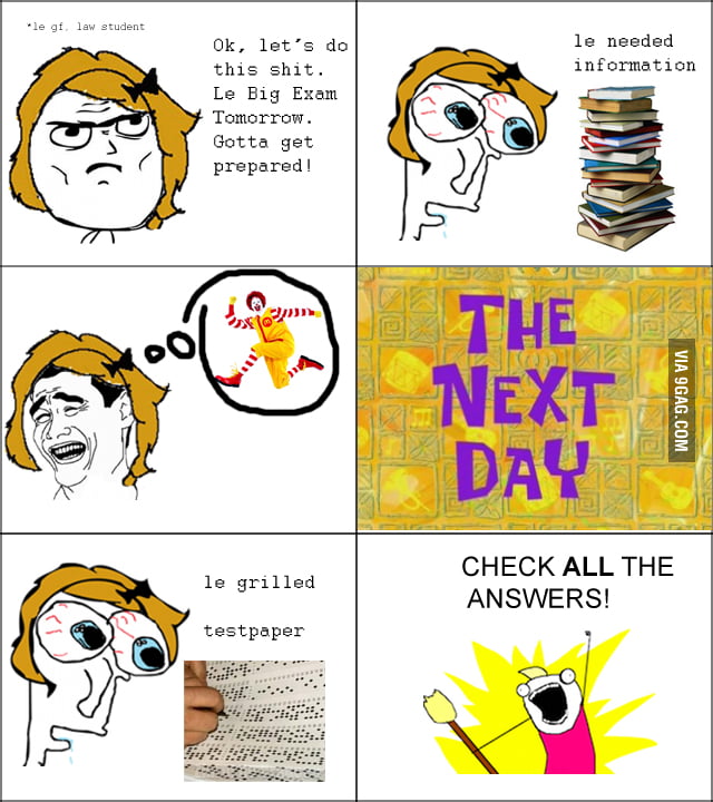 Law student exam 9GAG