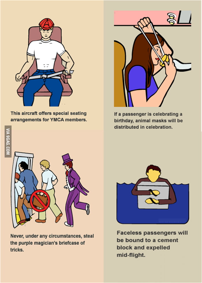 Airplane Safety Instructions 9GAG