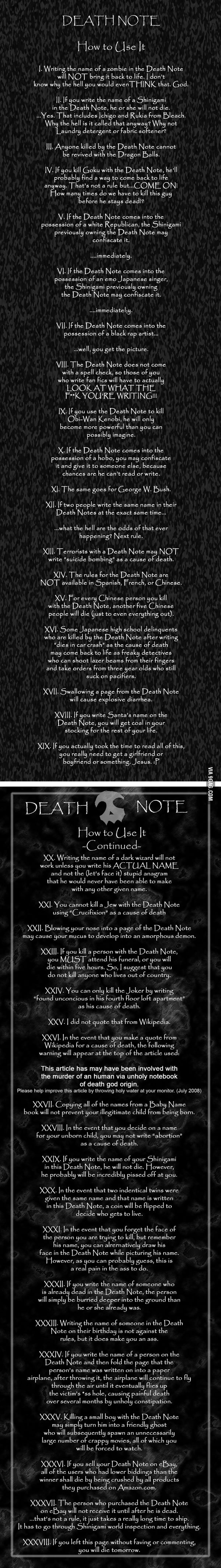 Hoe to use Death Note. - 9GAG